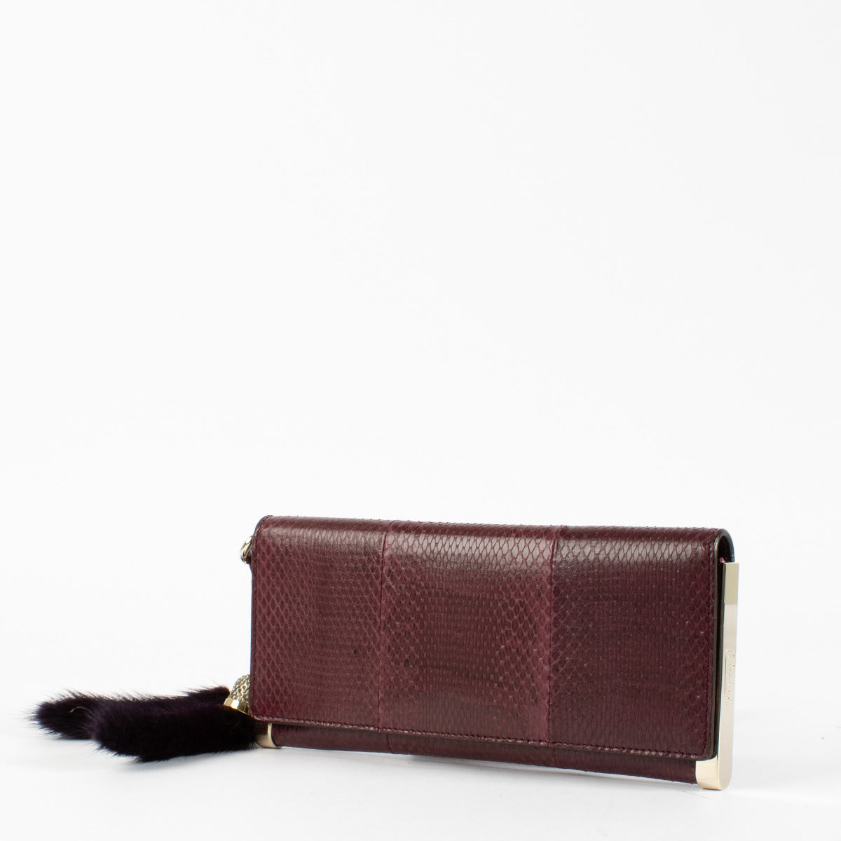 Gucci Purple Python Clutch Bag