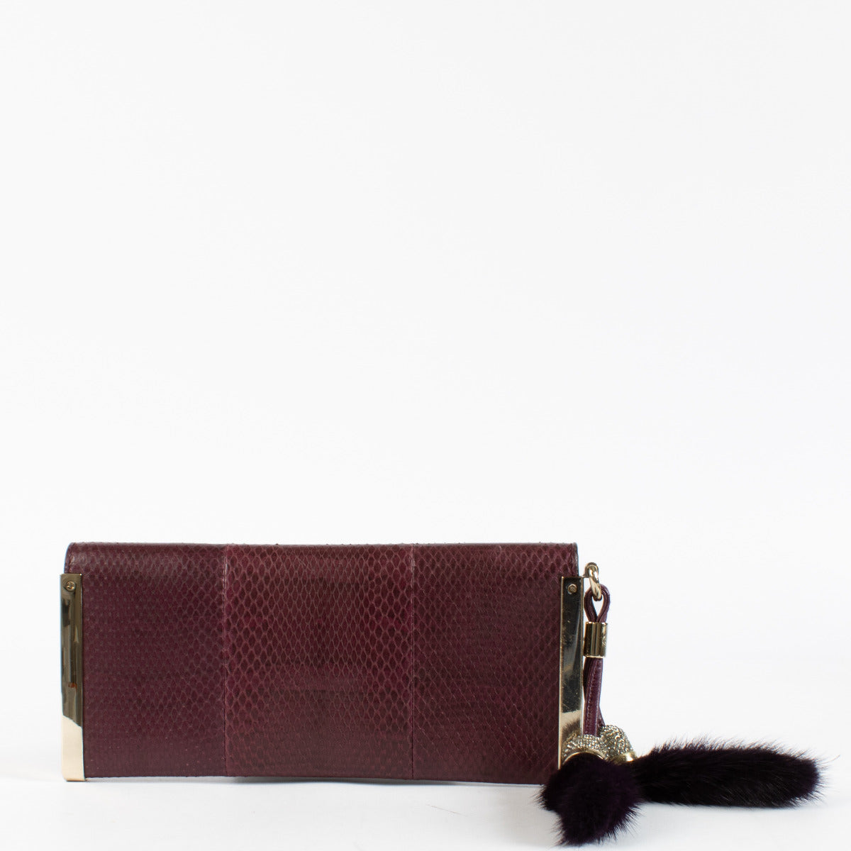 Gucci Purple Python Clutch Bag