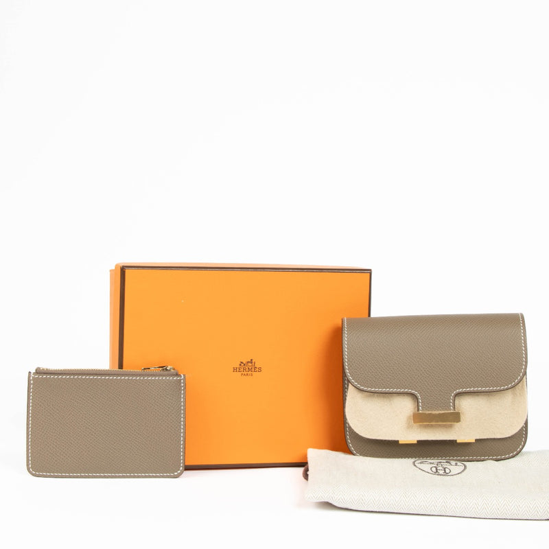 Shop this 100% authentic Hermès Constance Slim Wallet Etoupe Epsom GHW at Labellov.com