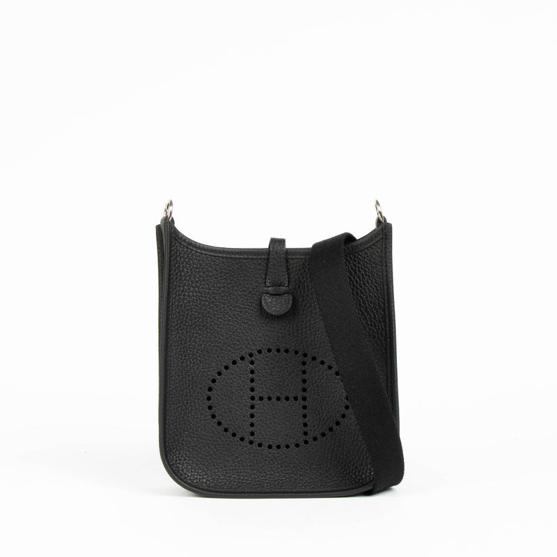 Shop this 100% authentic Hermès Evelyne 16 Black Clemence PHW Bag at Labellov.com
