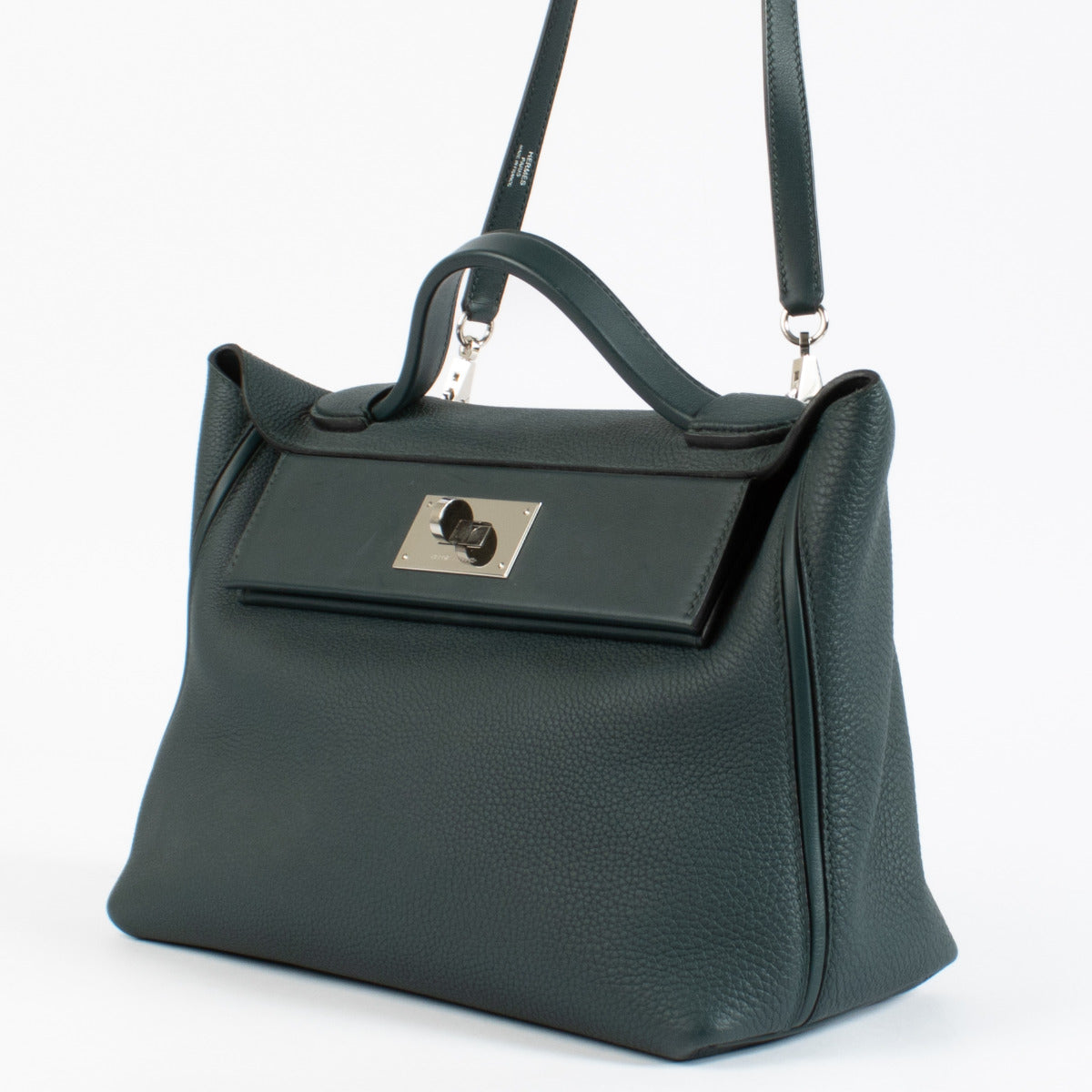 Hermès 24/24 29 Hermès 24/24 bag Hermès 24/24 Vert Cypress Hermès Evercolor leather bag Hermès 24/24 Evercolor Hermès 24/24 PHW Hermès 24/24 green bag