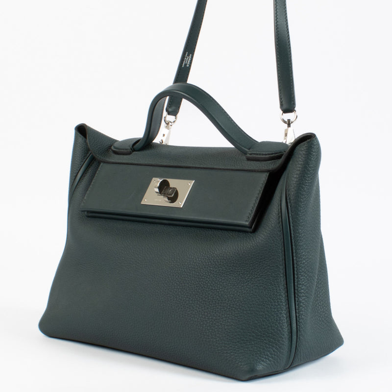 Hermès 24/24 29 Hermès 24/24 bag Hermès 24/24 Vert Cypress Hermès Evercolor leather bag Hermès 24/24 Evercolor Hermès 24/24 PHW Hermès 24/24 green bag
