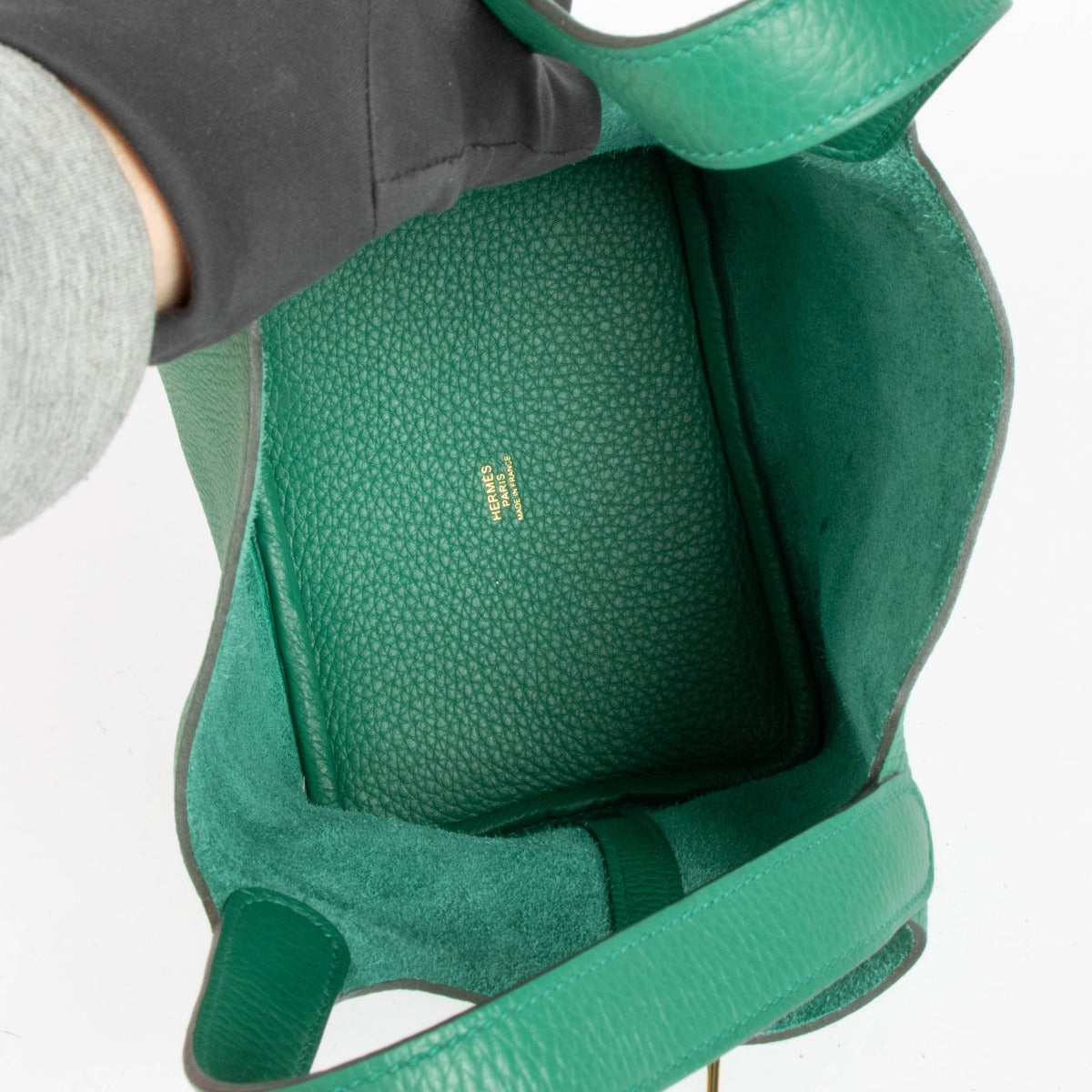 Shop 100% authentic brand new Hermès Vert Vertigo Taurillon Clemence Picotin Lock 18 Bag on Labellov.com