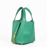 Shop 100% authentic brand new Hermès Vert Vertigo Taurillon Clemence Picotin Lock 18 Bag on Labellov.com