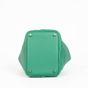 Shop 100% authentic brand new Hermès Vert Vertigo Taurillon Clemence Picotin Lock 18 Bag on Labellov.com