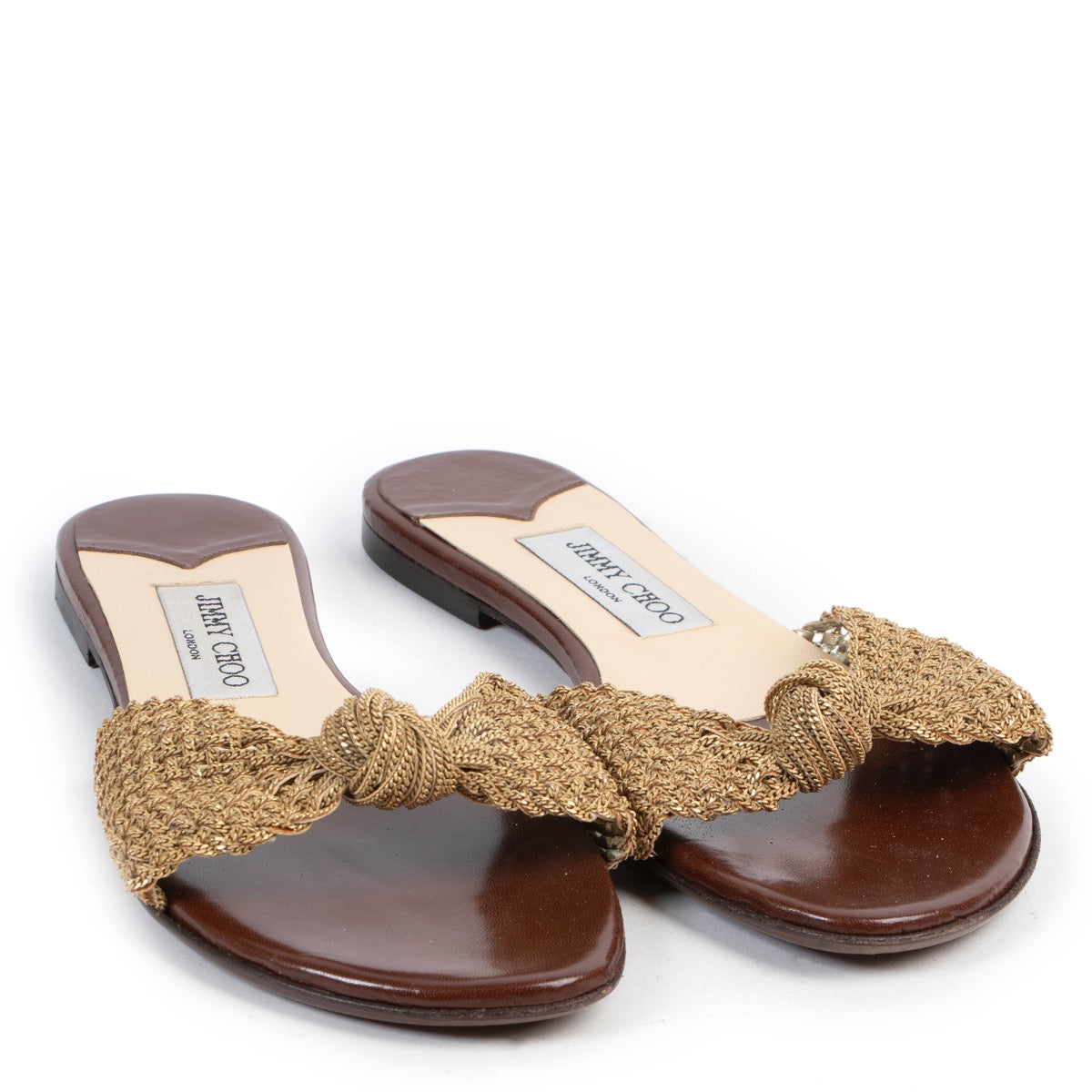 Sandales Jimmy Choo dorées - taille 38