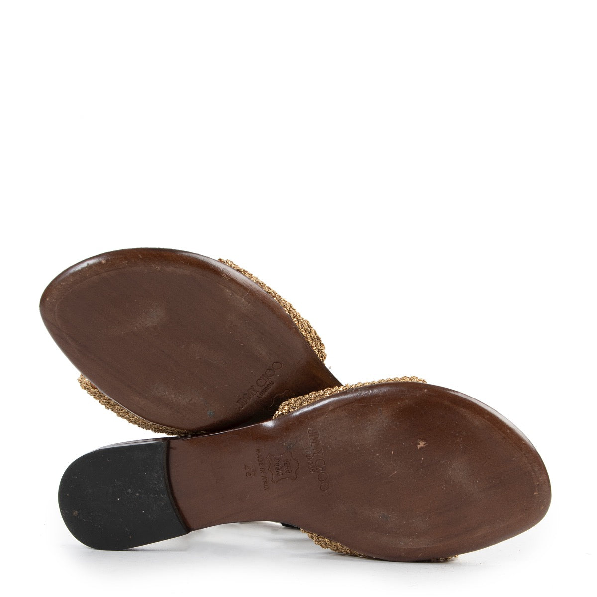 Sandales Jimmy Choo dorées - taille 38