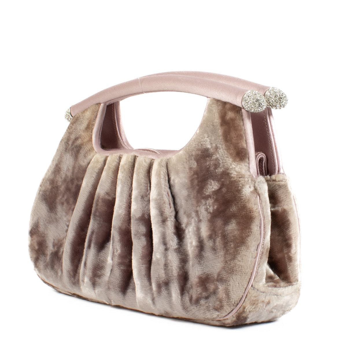 Authentic second hand Judith Leiber Mauve Velvet Clutch on Labellov.com