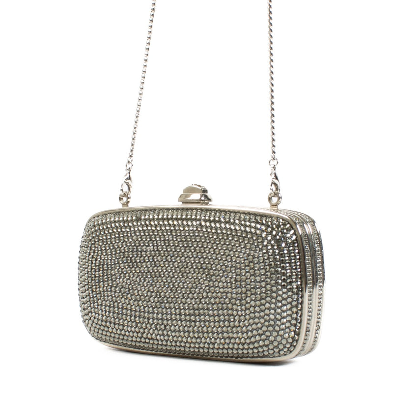 Authentic second hand Judith Leiber Silver Crystal Chain Clutch on Labellov.com