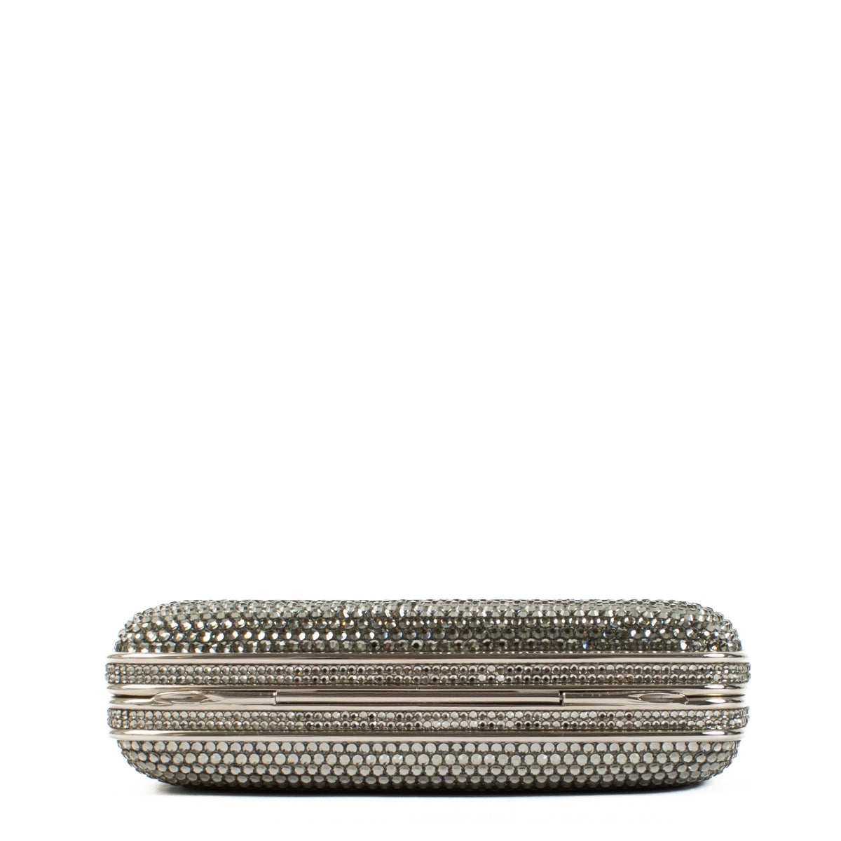 Authentic second hand Judith Leiber Silver Crystal Chain Clutch on Labellov.com
