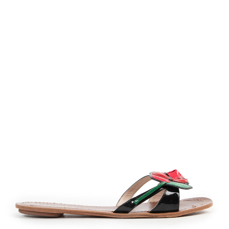 Prada Patent Rose Sandels - Size 38,5