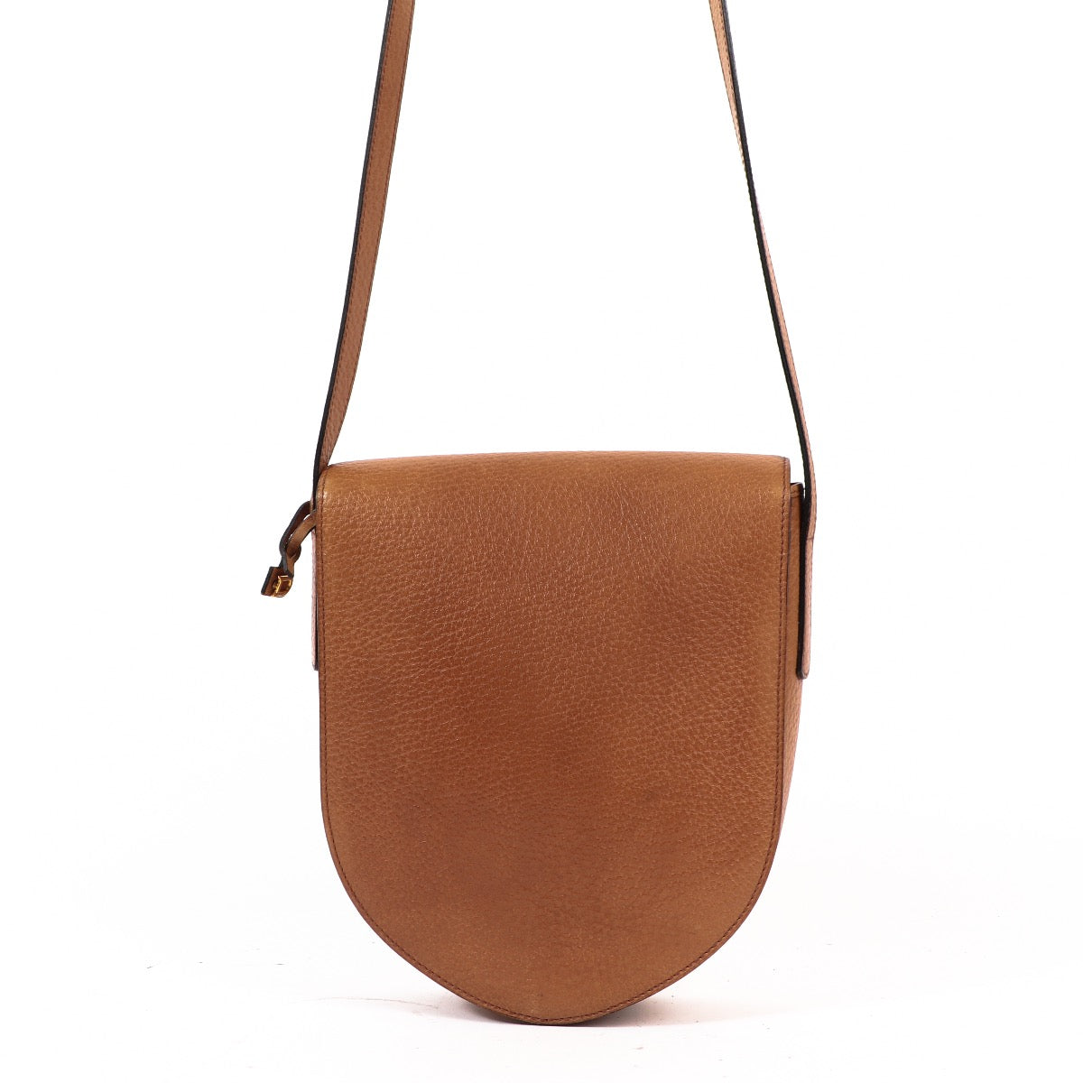 Shop safe online at Labellov in Antwerp this 100% authentic second hand Delvaux Cognac Pebbled Leather Shoulder Bag