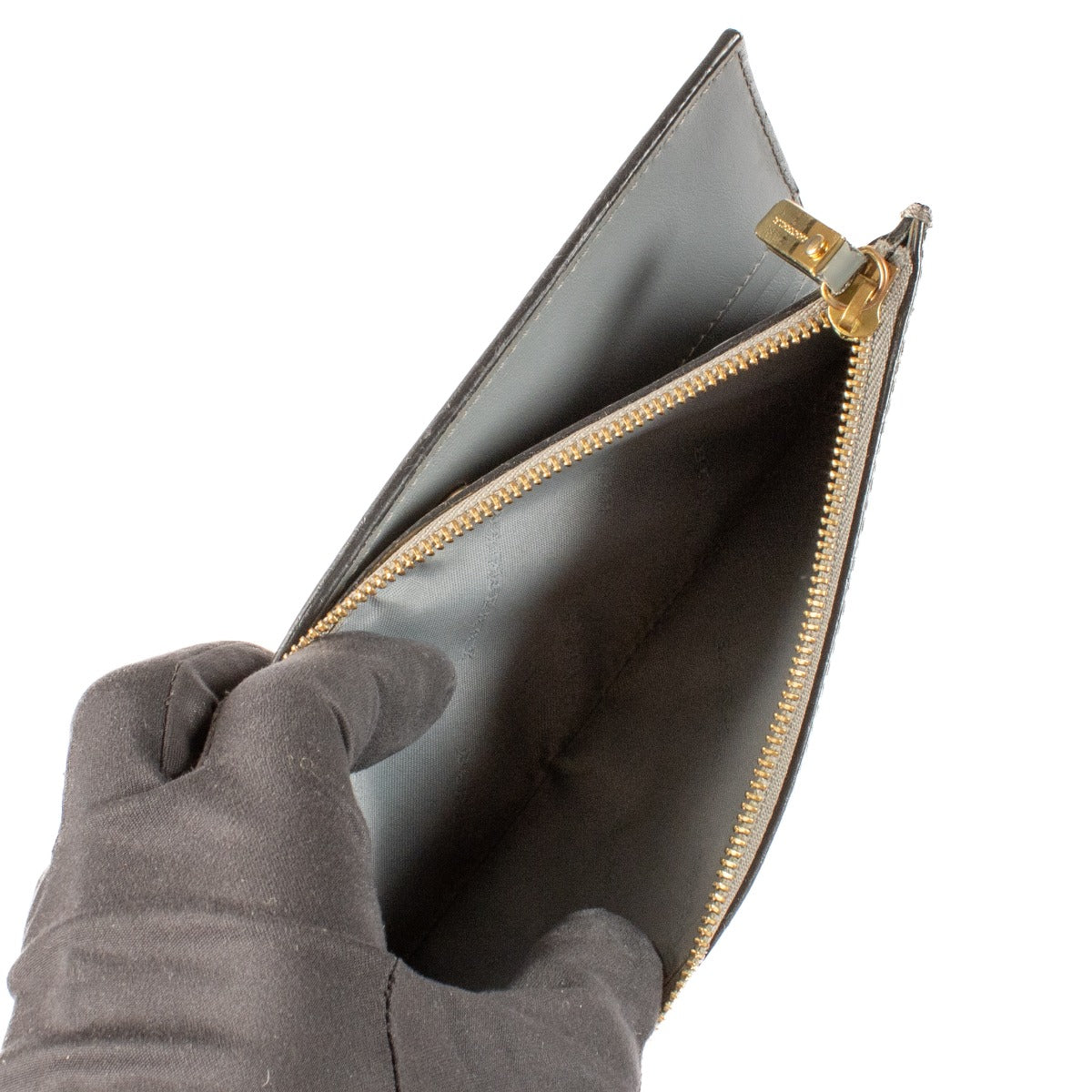 Burberry Grey Check Embossed Leather Flap Wallet