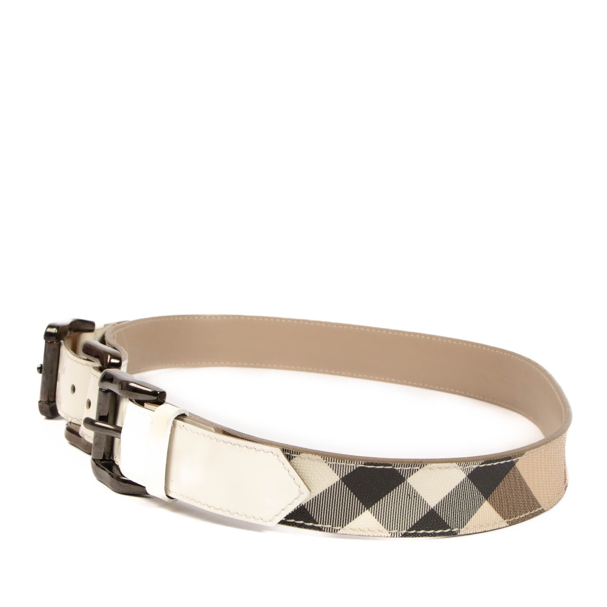 shop 100% authentic second hand Burberry Check Belt - Size 90 on Labellov.com