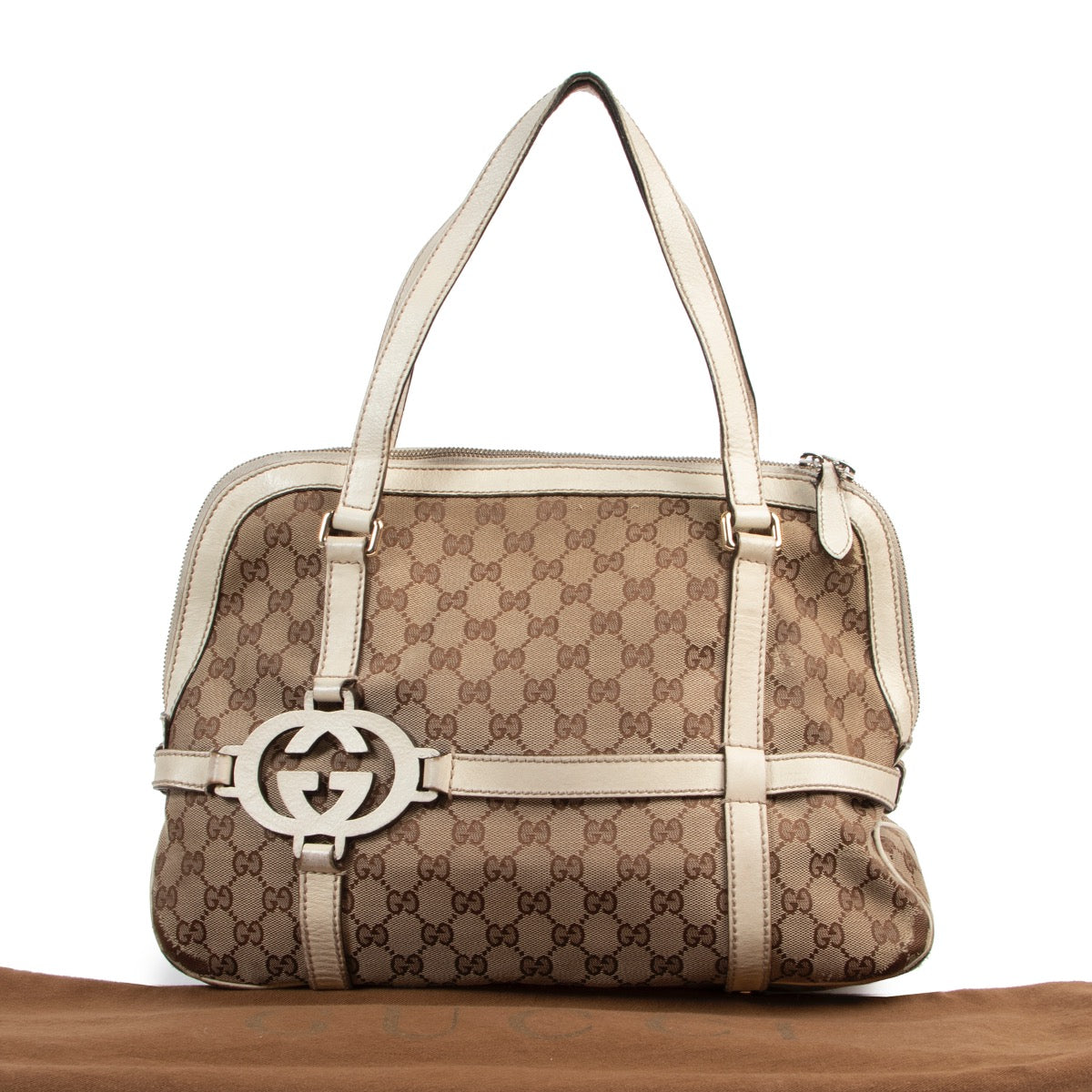 Shop safe online authentic second hand Gucci Monogram Shoulder Bag. Buy online Gucci Monogram Shoulder Bag in a safe way. Shop Gucci Monogram Shoulder Bag online safely.