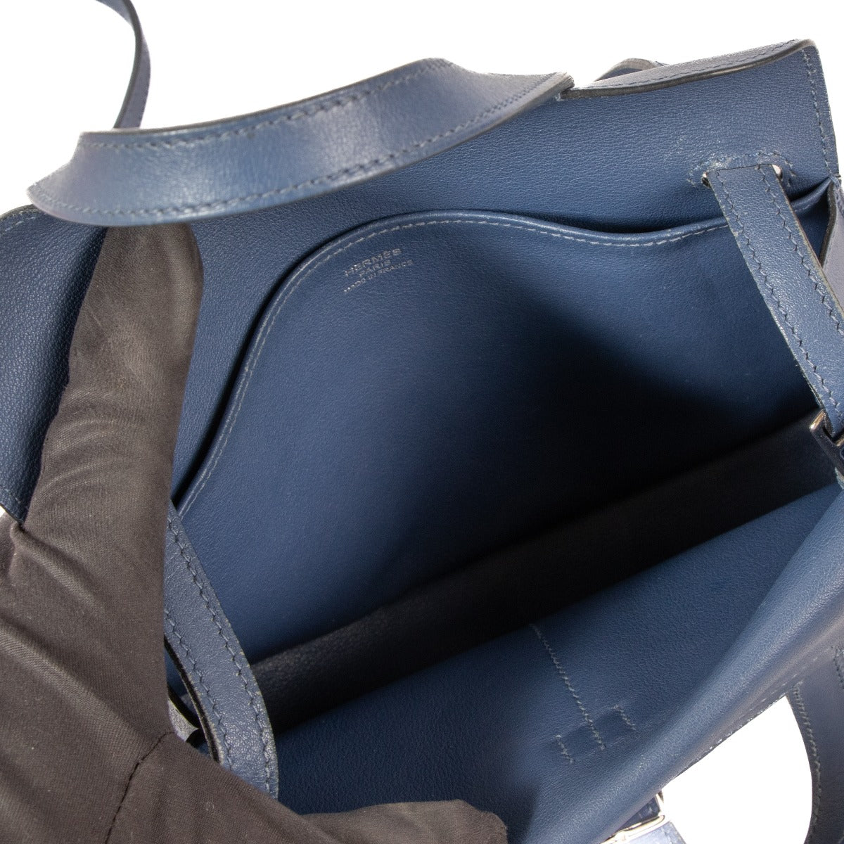 Hermès Halzan Mini Bleu de Prusse Swift PHW