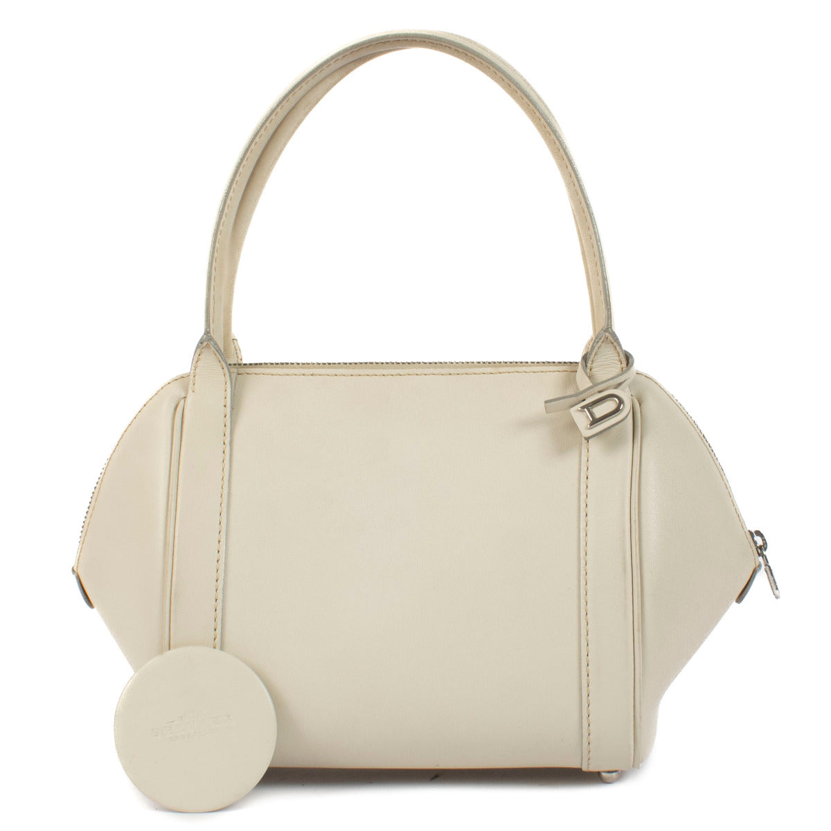 Delvaux Cream Mini Perle Top Handle Bag