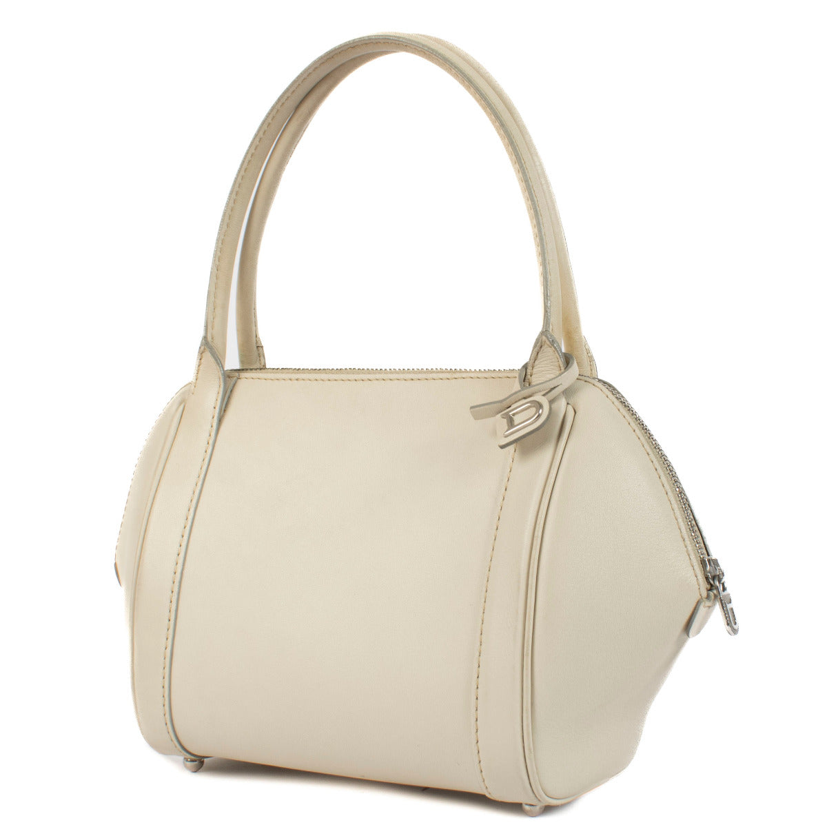 Delvaux Cream Mini Perle Top Handle Bag