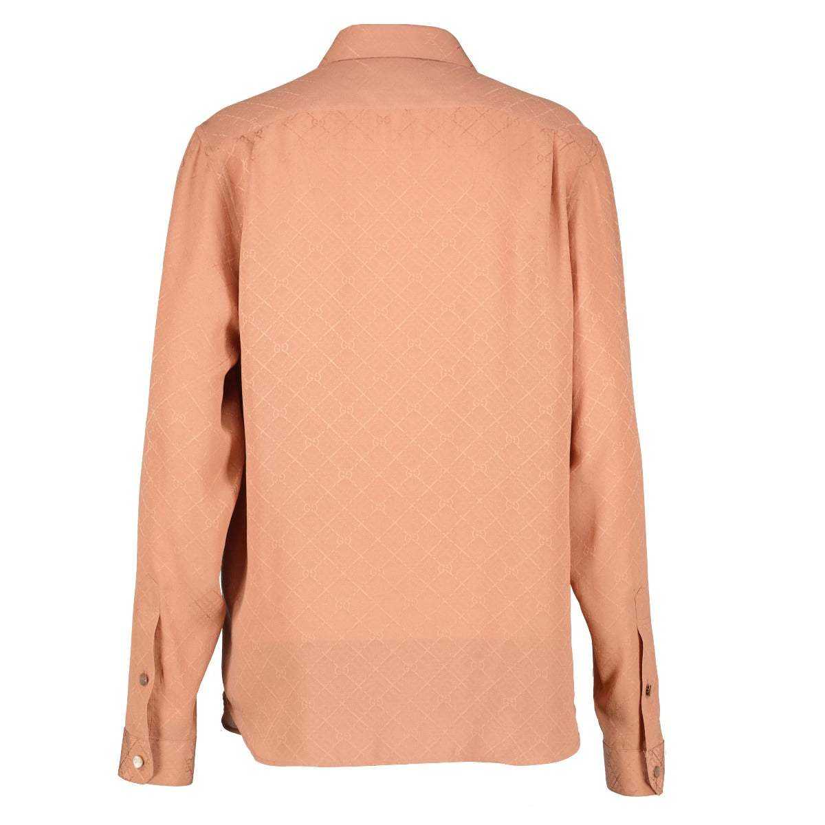 Gucci Dusty Pink GG Jacquard Silk Blouse