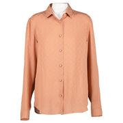 Gucci Dusty Pink GG Jacquard Silk Blouse