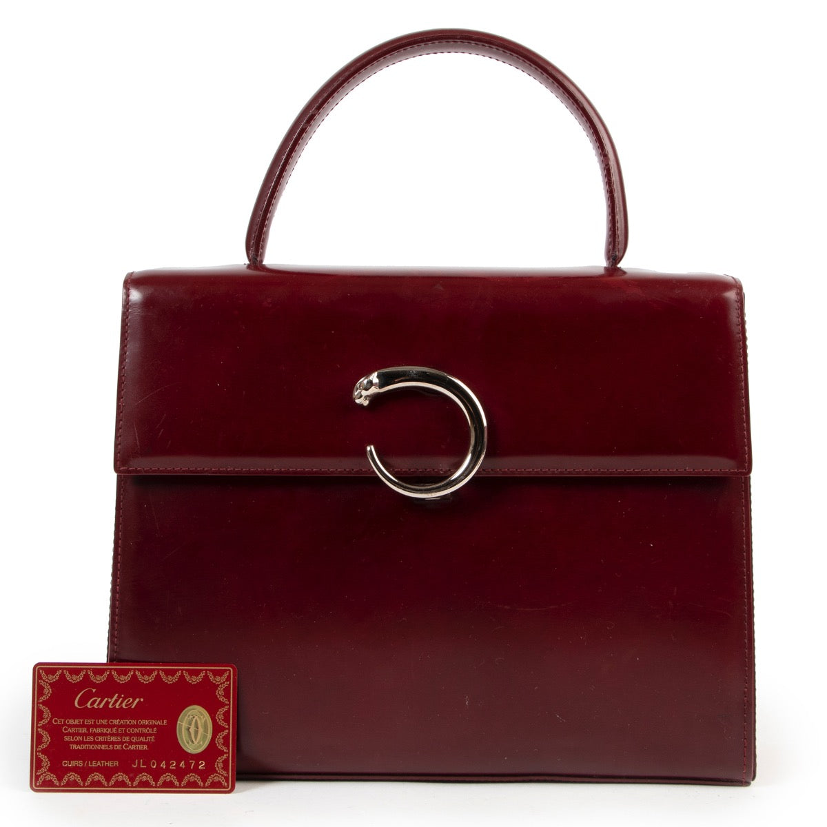 Shop safe online authentic second hand Cartier Burgundy Leather Top Handle Bag. Buy Cartier Burgundy Leather Top Handle Bag in a safe way online. Shop online Cartier Burgundy Leather Top Handle Bag safely.