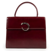 Shop safe online authentic second hand Cartier Burgundy Leather Top Handle Bag. Buy Cartier Burgundy Leather Top Handle Bag in a safe way online. Shop online Cartier Burgundy Leather Top Handle Bag safely.