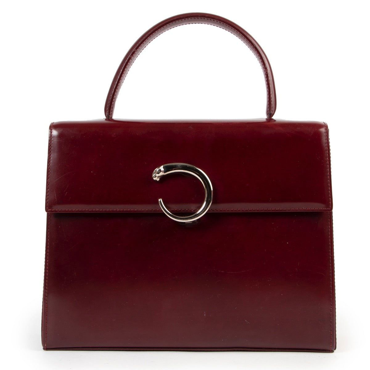 Shop safe online authentic second hand Cartier Burgundy Leather Top Handle Bag. Buy Cartier Burgundy Leather Top Handle Bag in a safe way online. Shop online Cartier Burgundy Leather Top Handle Bag safely.