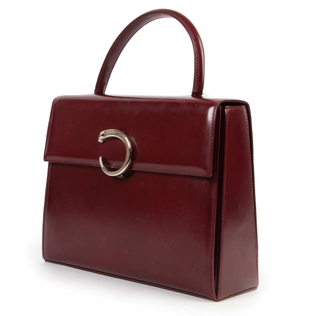 Shop safe online authentic second hand Cartier Burgundy Leather Top Handle Bag. Buy Cartier Burgundy Leather Top Handle Bag in a safe way online. Shop online Cartier Burgundy Leather Top Handle Bag safely.