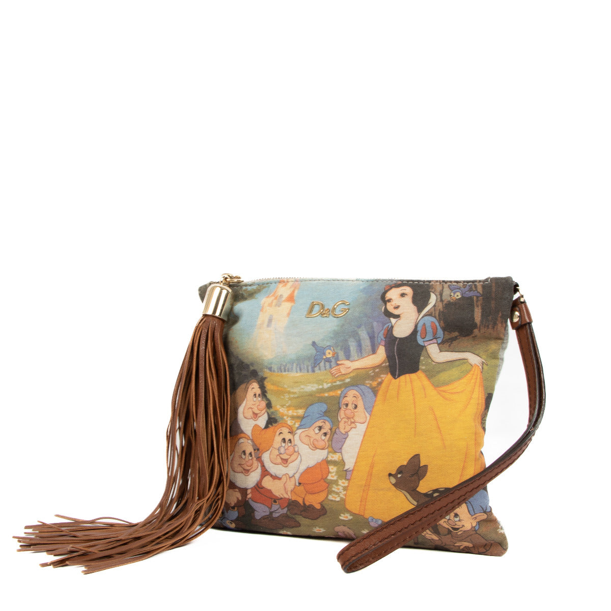 Dolce & Gabbana Snow White Printed Clutch Bag for the best price at Labellov secondhand luxury in Antwerp