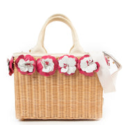 Prada Small Flowers Raffia Basket Bag