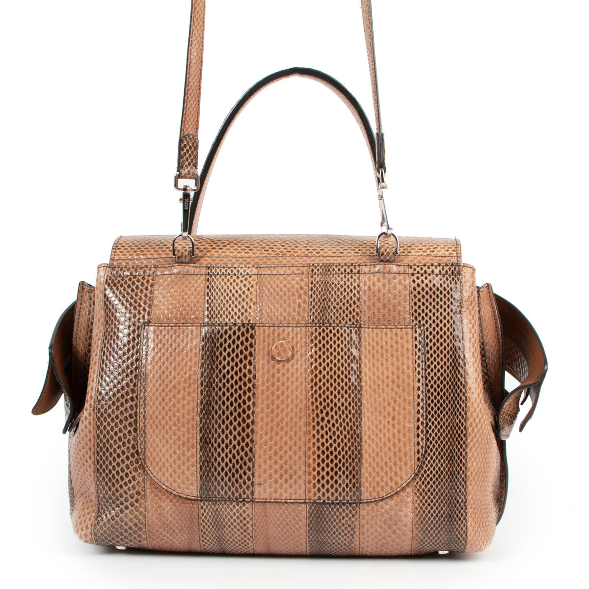 Tod's Brown Snakeskin Python Wave Bag