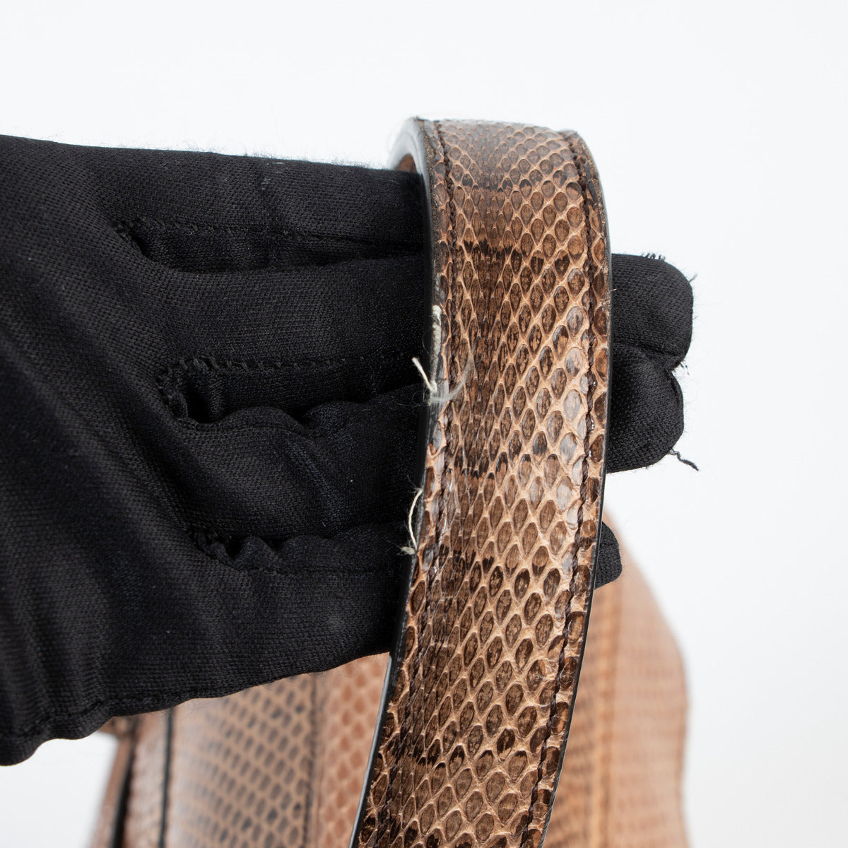 Tod's Brown Snakeskin Python Wave Bag
