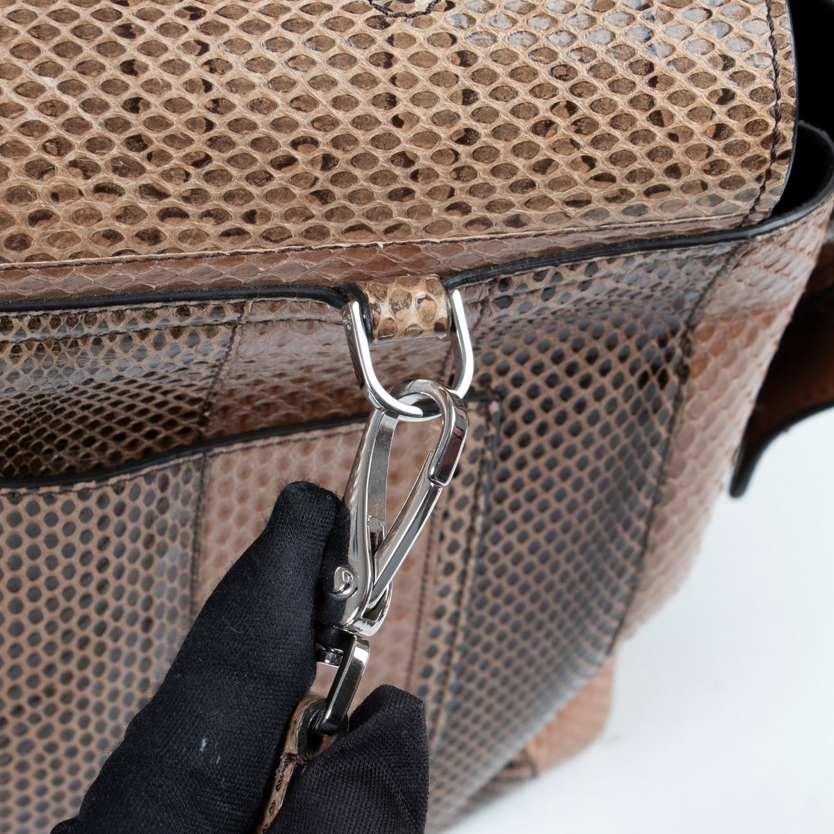 Tod's Brown Snakeskin Python Wave Bag