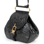 Delvaux Black Baroque Embossed Cerceau Shoulder Bag