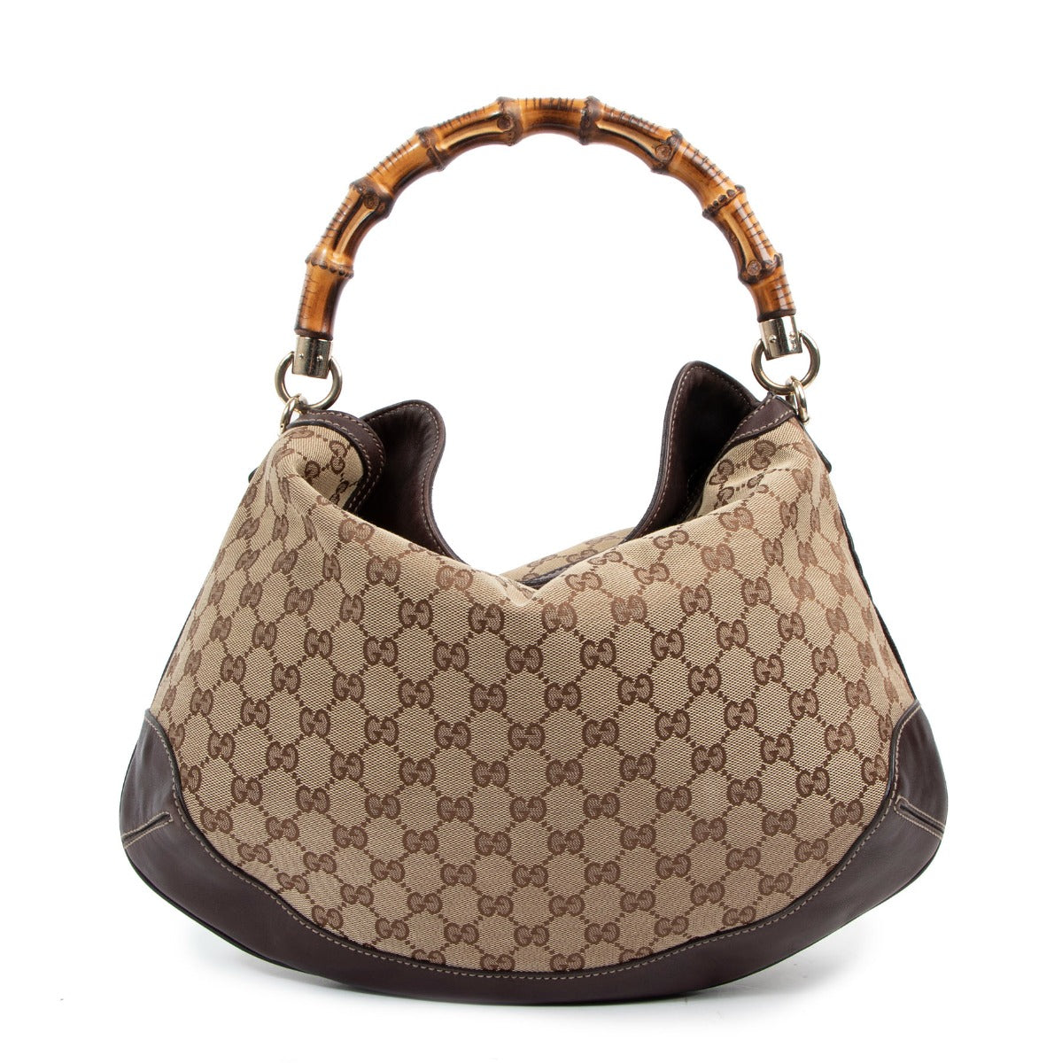 Gucci GG Canvas Peggy Medium Bamboo Top Handle Bag