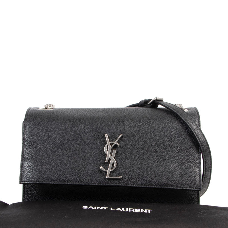 Saint Laurent Zwarte Leren Sunset Crossbodytas
