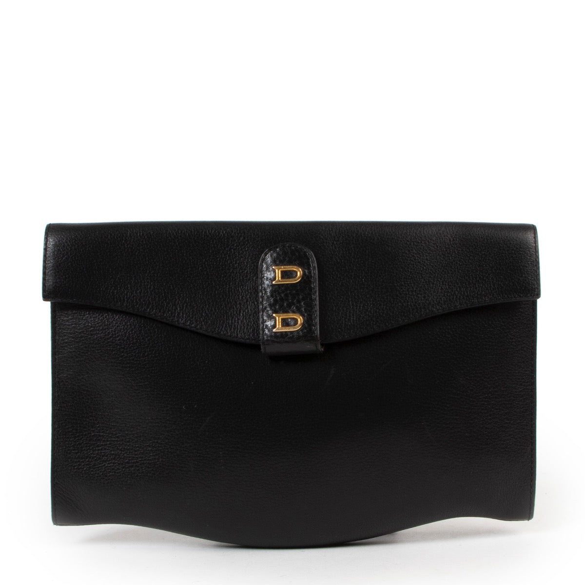 Shop safe online authentic Delvaux Black Leather Clutch at Labellov.Com.