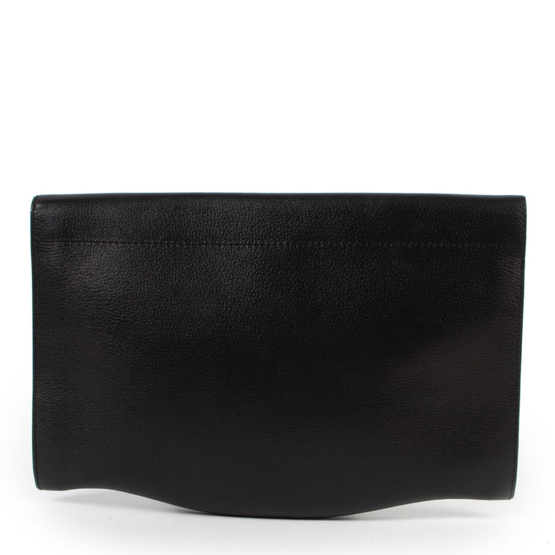 Veilig online kopen van authentieke Delvaux zwarte clutch bij Labellov.Com