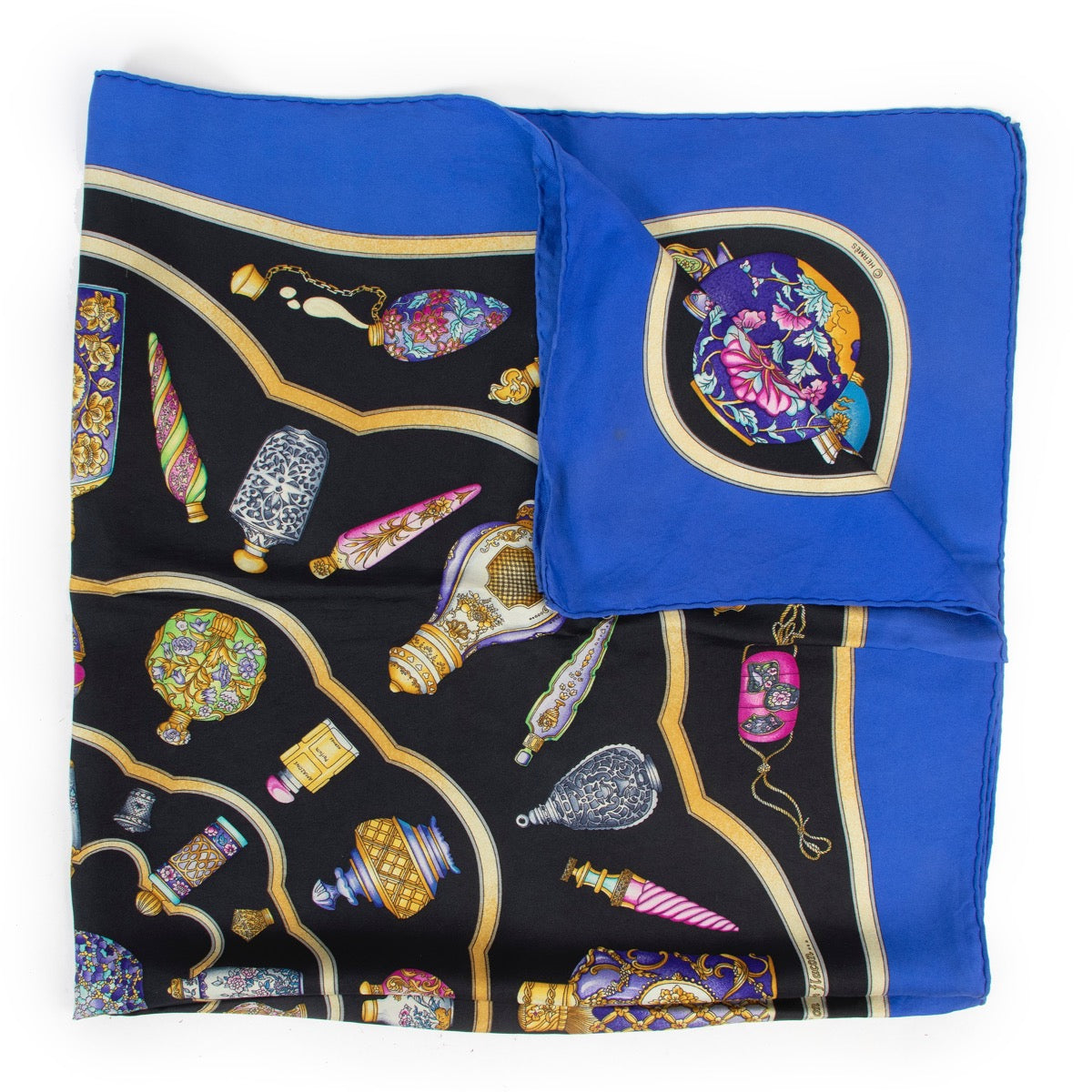Shop safe online authentic Hermès Multicolor Qu'importe Le Flacon Silk Scarf.