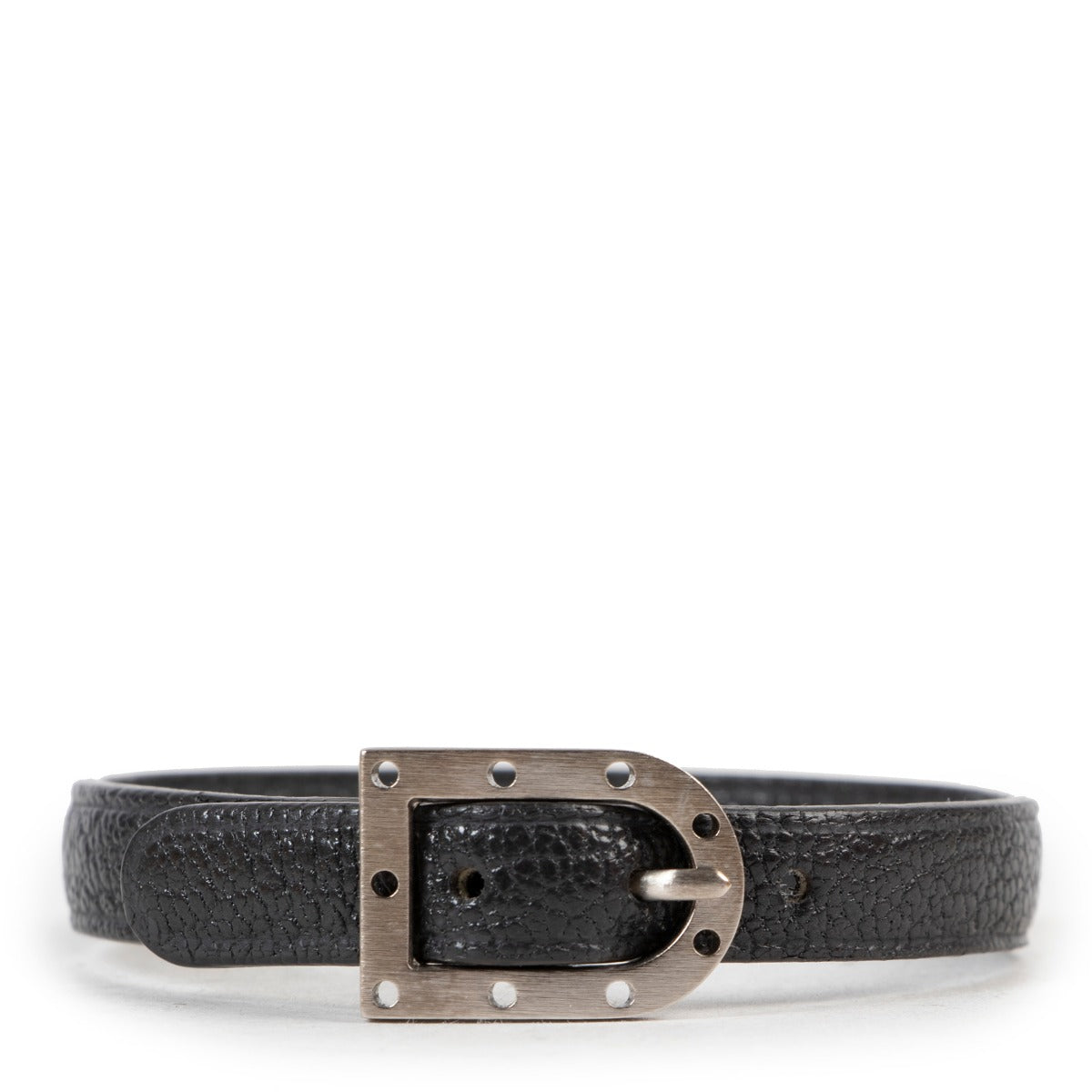 Delvaux Grey Leather D Bracelet