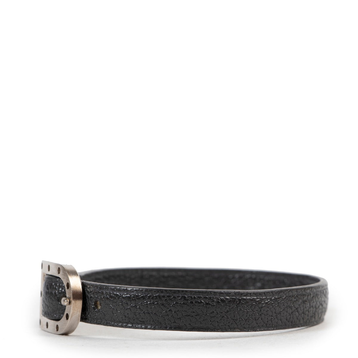 Delvaux Grey Leather D Bracelet