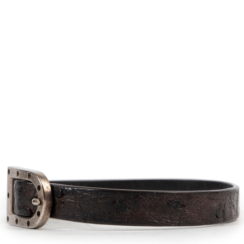 Delvaux Zwarte Struisvogel Leren Armband