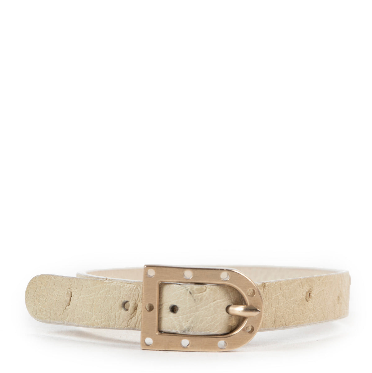 Delvaux Cream Leather D Bracelet