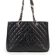 Chanel Black Quilted Caviar Leather Grand Shopping Tote