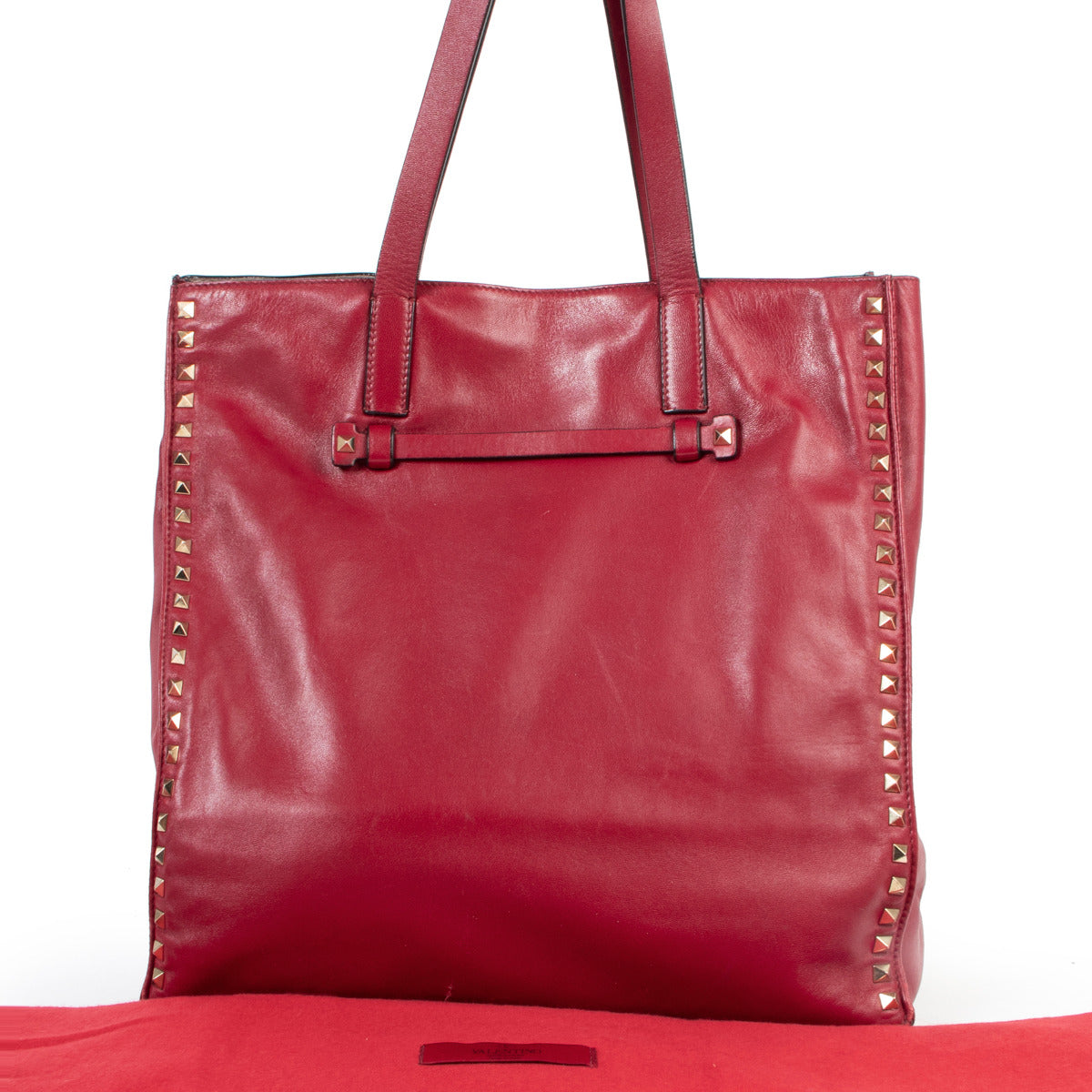 Valentino Burgundy Studded Shoulder Bag