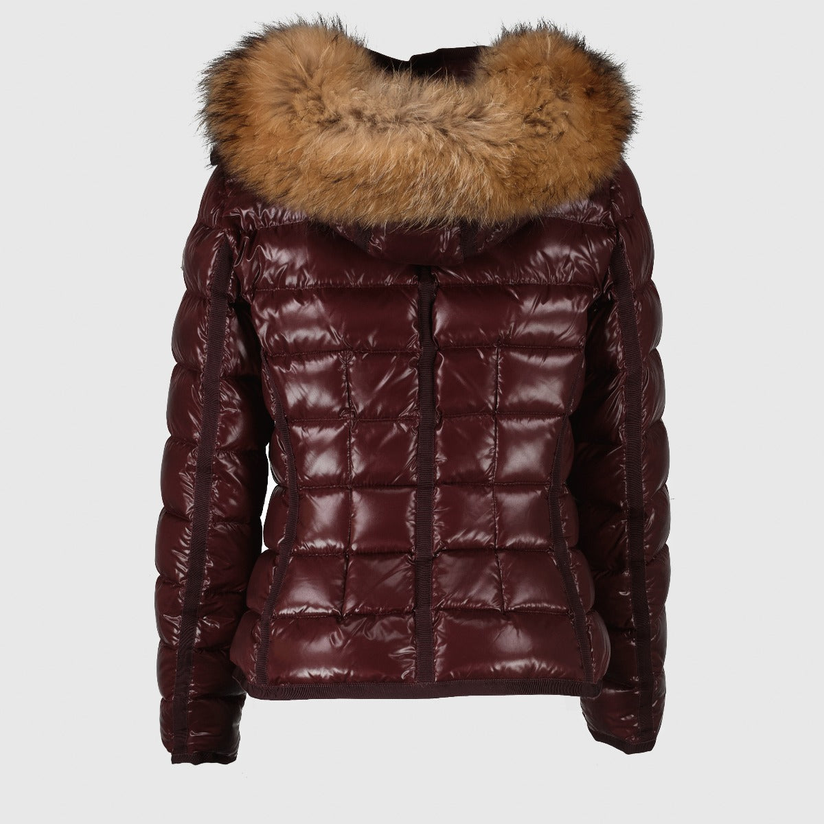 Moncler bordeauxrode korte donsjas Armoise - Maat 0