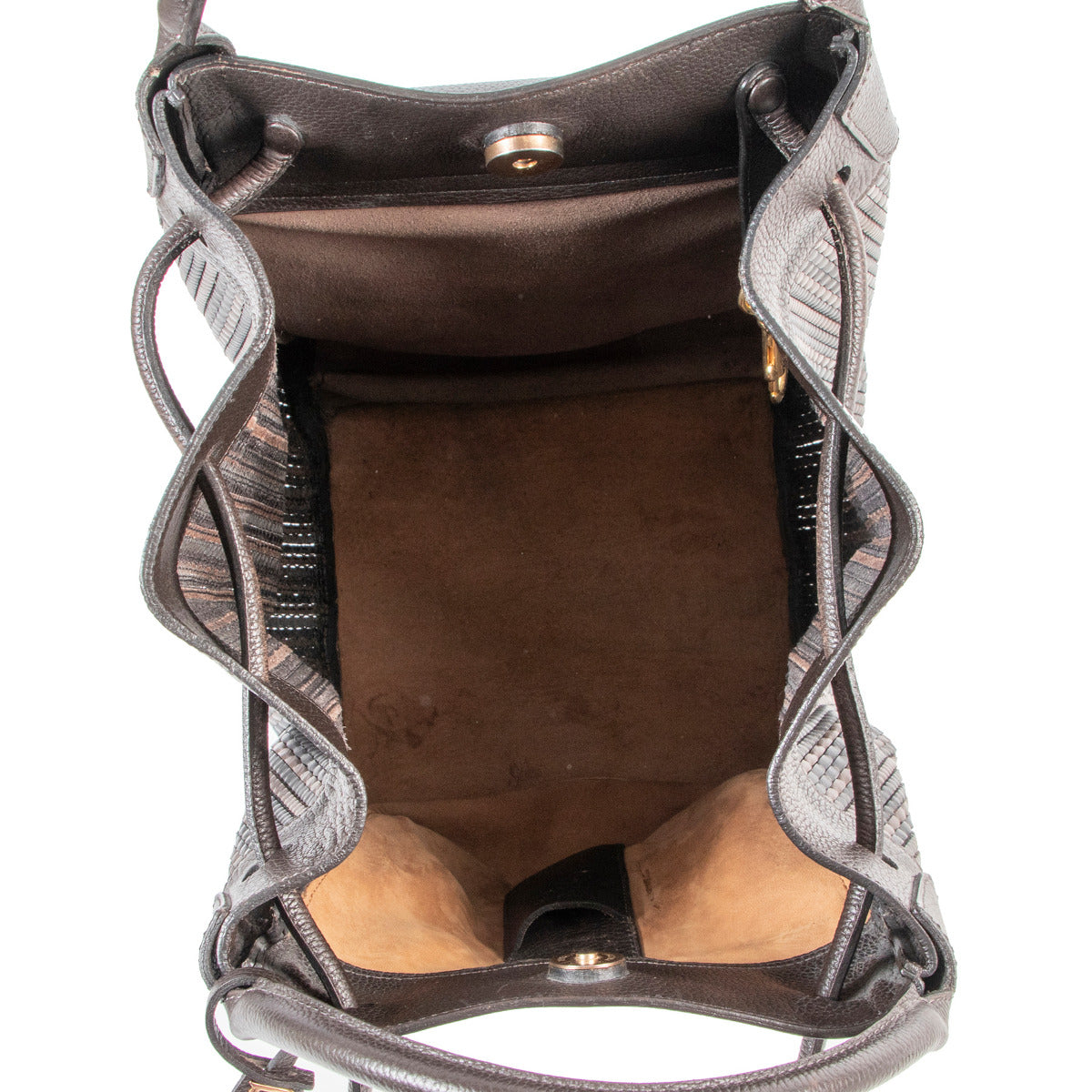 Sac bandoulière Delvaux en toile de cuir marron