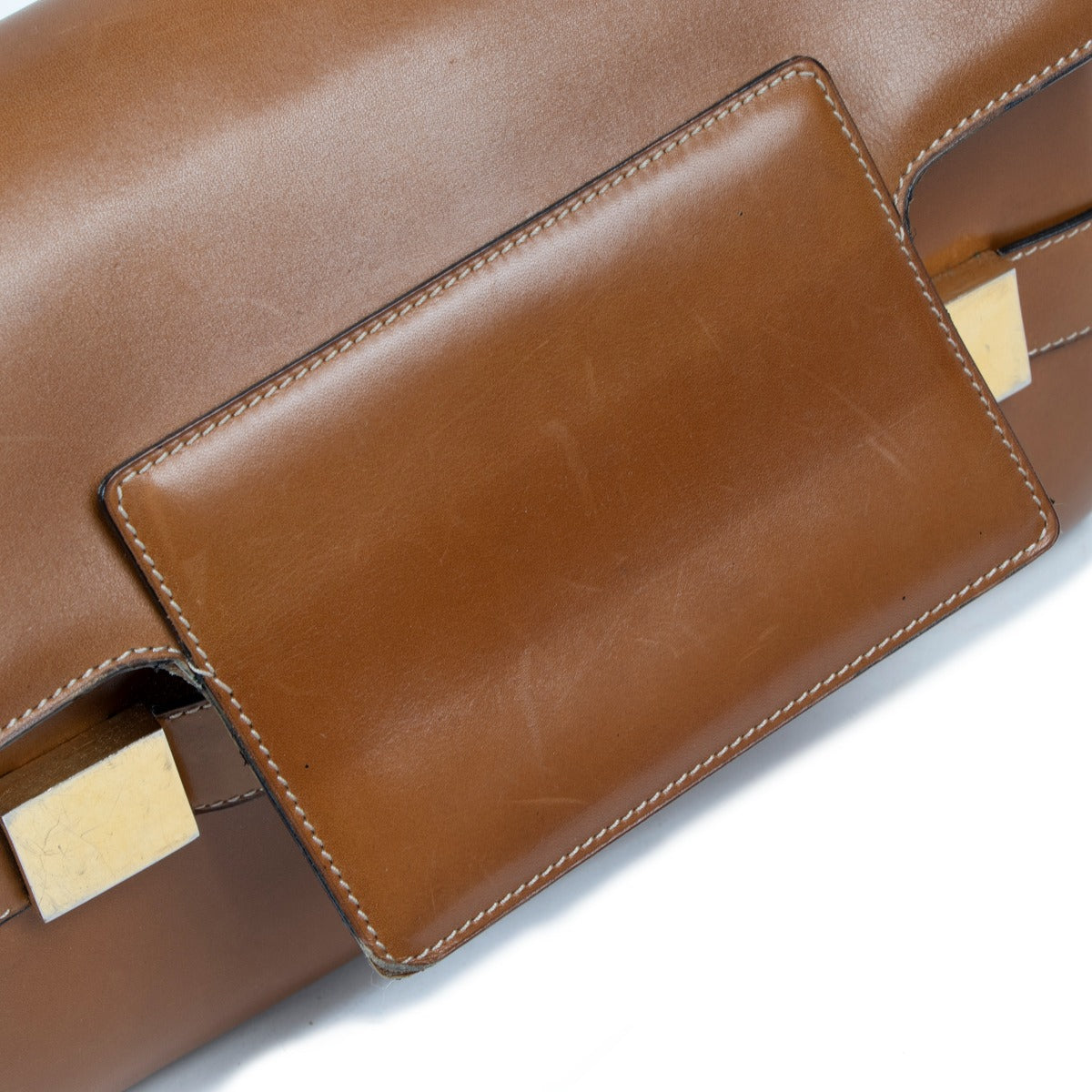 Delvaux Madame Vintage Cognac Box Calf Schoudertas