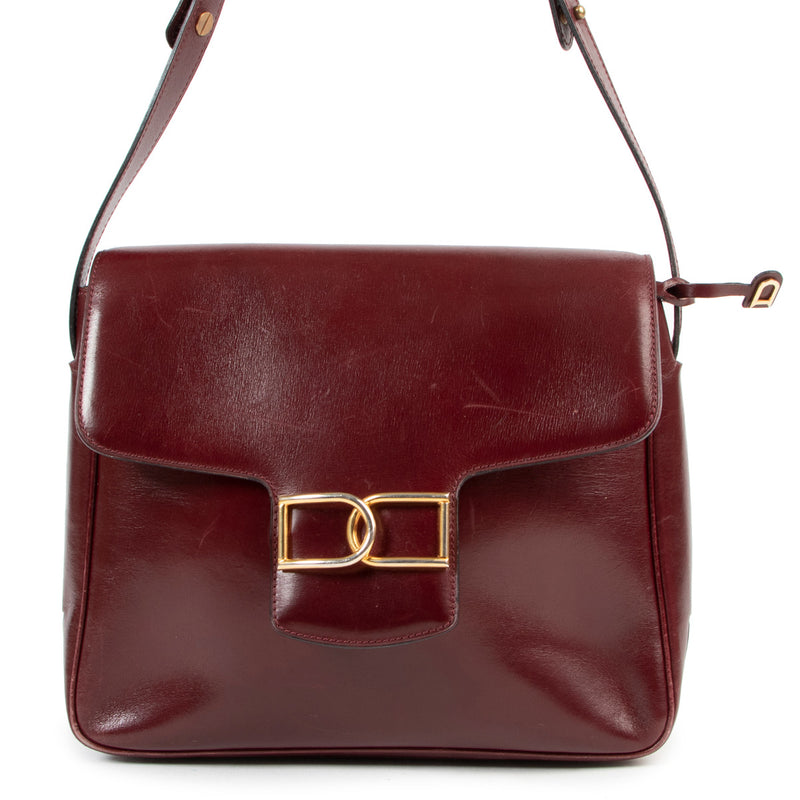 Delvaux Bourgondisch Leren Crossbody Tas