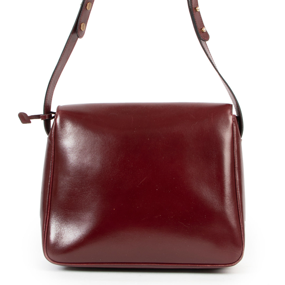 Delvaux Burgundy Leather Crossbody Bag